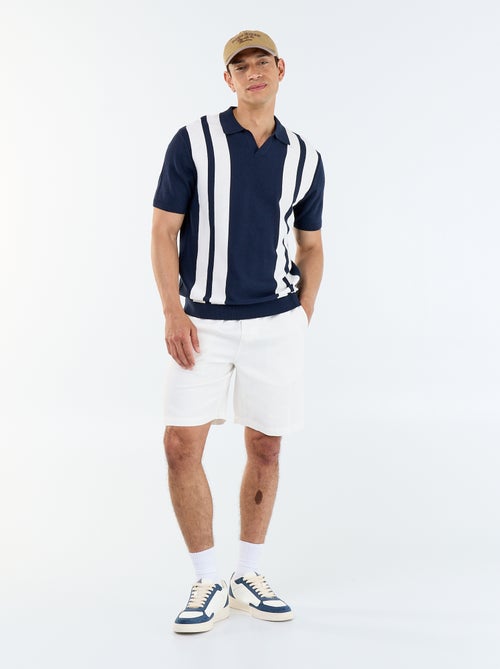 Bermuda van lichte molton met trekkoordjes - Kiabi