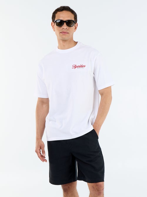 Bermuda van lichte molton met trekkoordjes - Kiabi