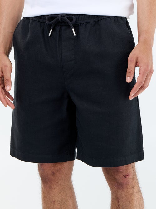 Bermuda van lichte molton met trekkoordjes - Kiabi