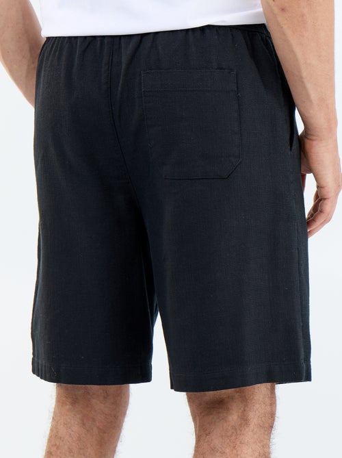 Bermuda van lichte molton met trekkoordjes - Kiabi