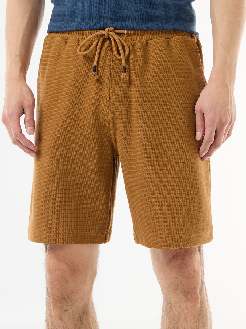 Bermuda van lichte sweatstof (french terry) Biege - Kiabi
