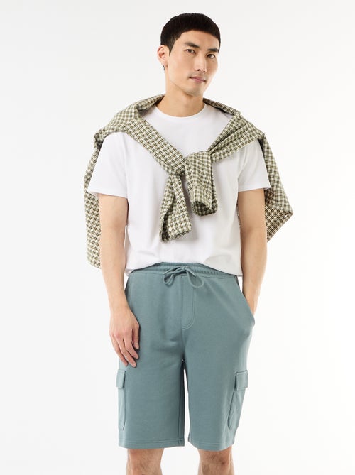 Bermuda van lichte sweatstof met klepzakken - Kiabi