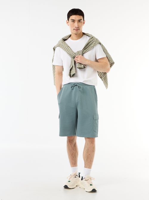 Bermuda van lichte sweatstof met klepzakken - Kiabi