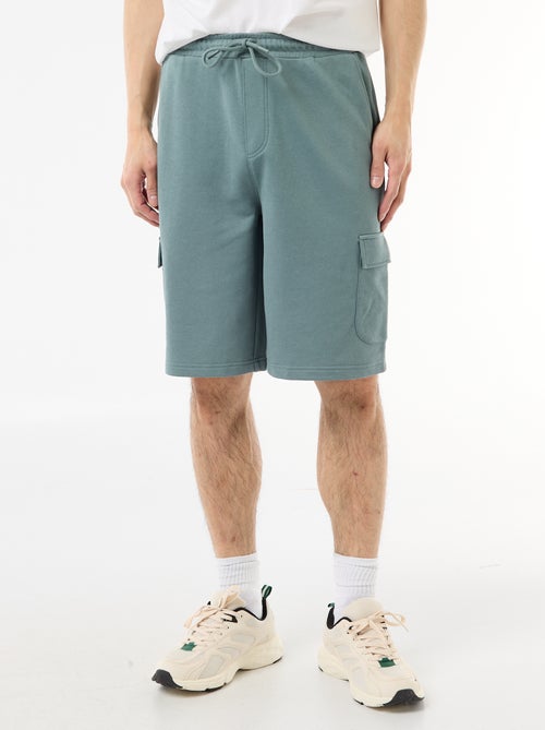 Bermuda van lichte sweatstof met klepzakken - Kiabi