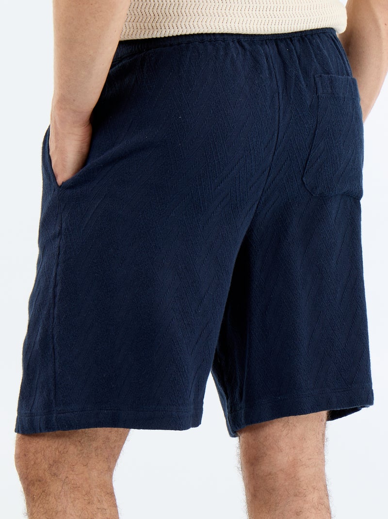 Bermuda van lichtgewicht joggingstof Blauw - Kiabi