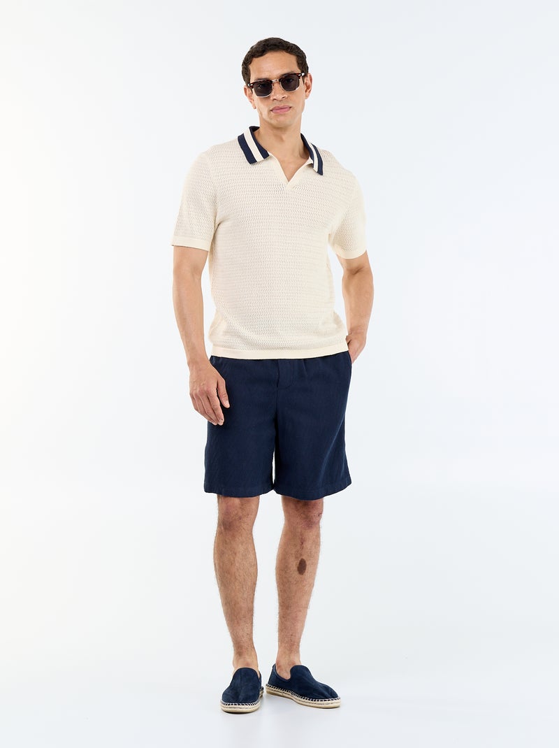 Bermuda van lichtgewicht joggingstof Blauw - Kiabi