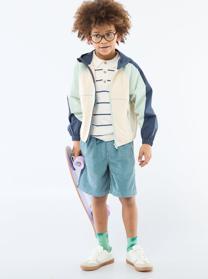 Bermuda van ribfluweel Blauw - Kiabi