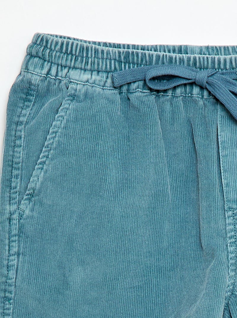 Bermuda van ribfluweel Blauw - Kiabi