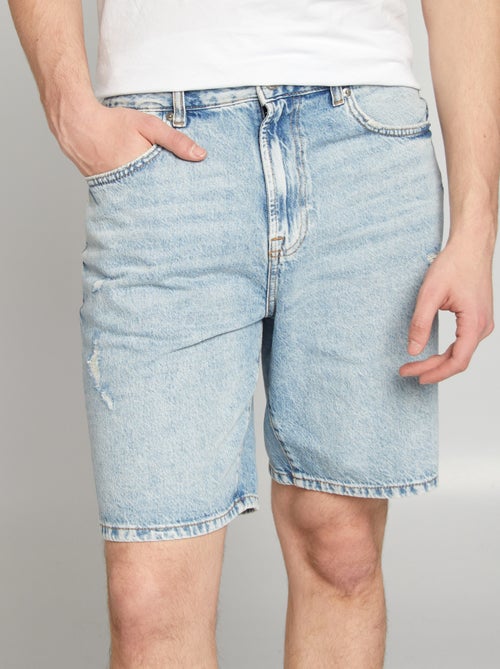 Bermuda van spijkerstof met scheurtjes - Kiabi