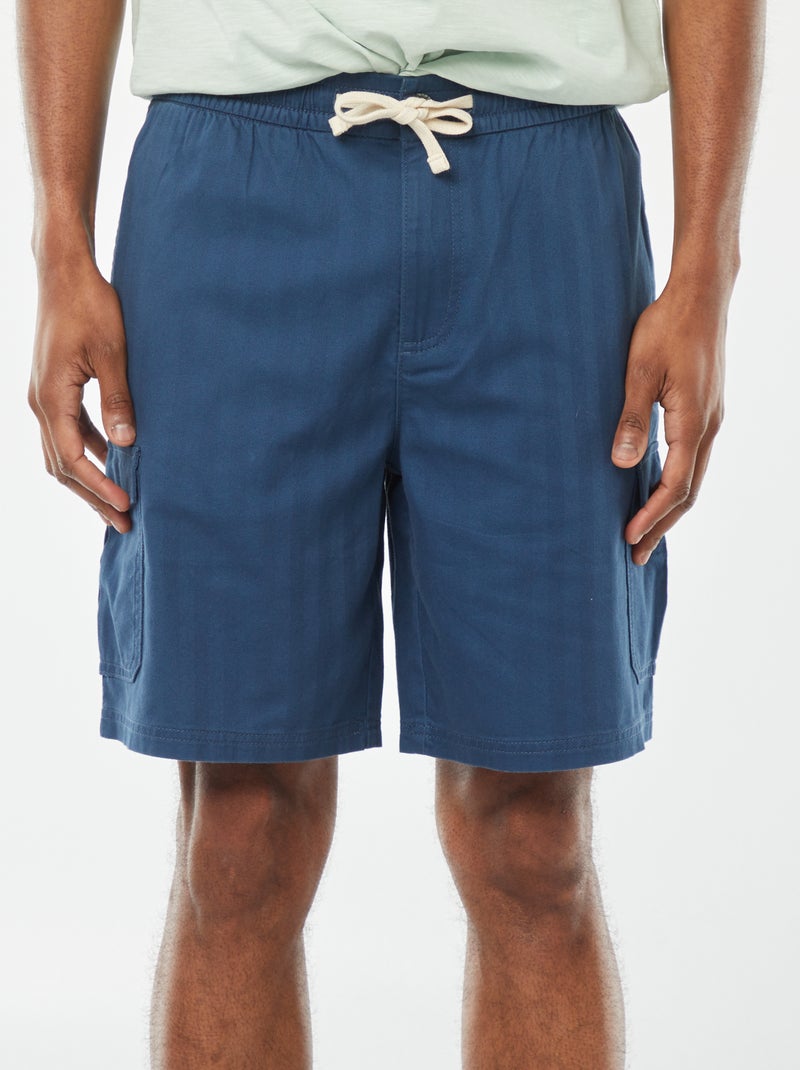 Bermuda van twill met meerdere zakken Blauw - Kiabi