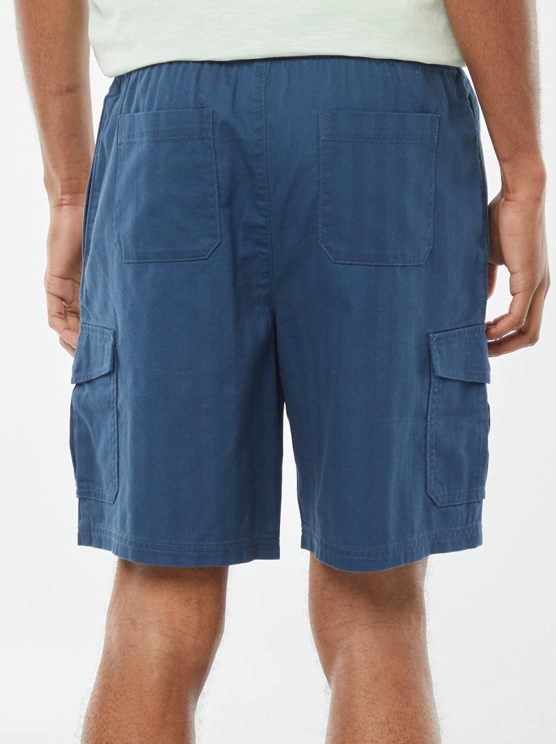 Bermuda van twill met meerdere zakken Blauw - Kiabi