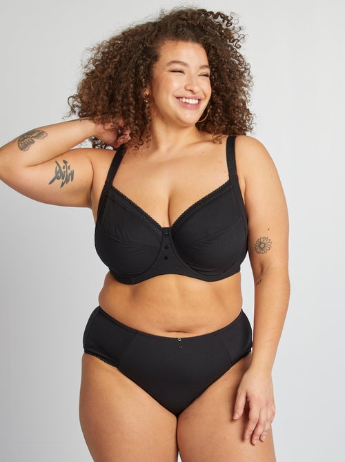 Beugelbeha van geribde microvezel - Kiabi