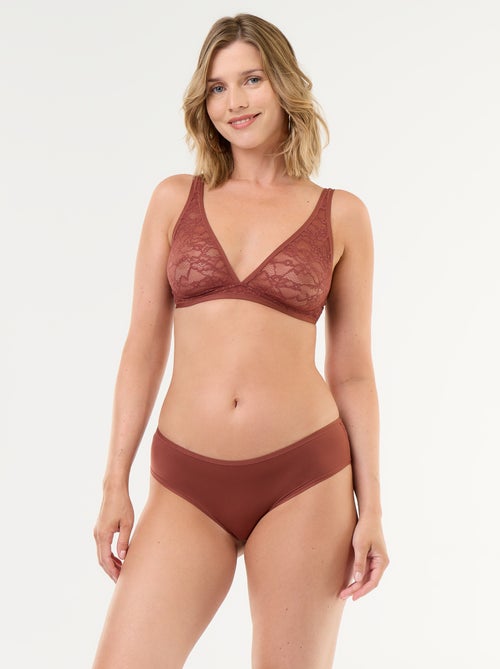 Bi-materiaal shorty van kant - Kiabi