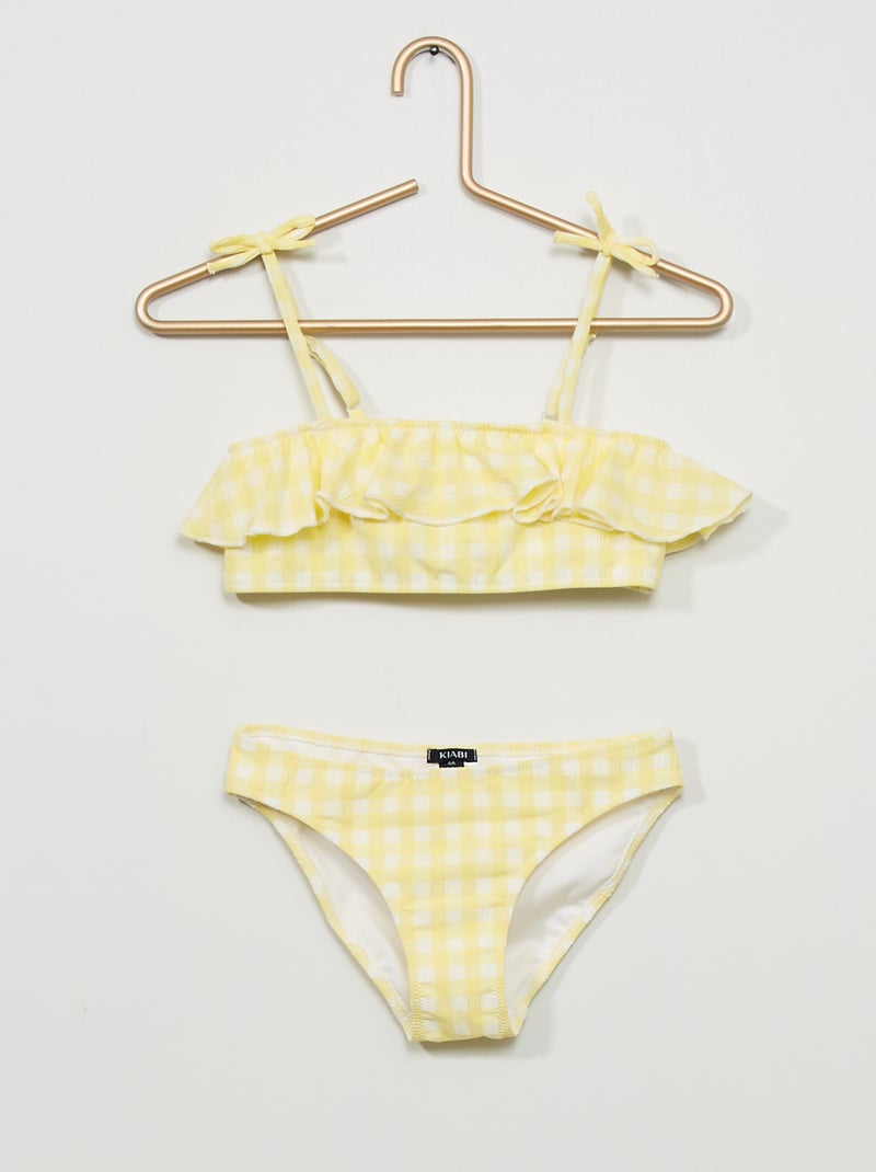 Bikini met grote volant WIT - Kiabi