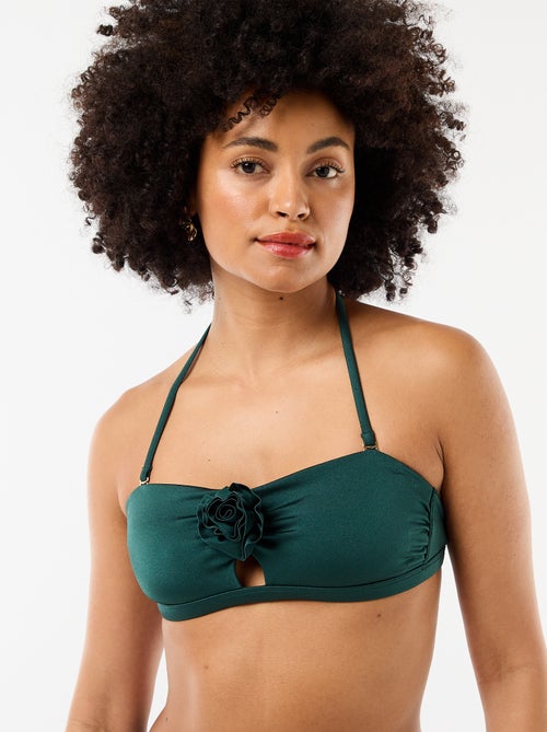 Bikinibandeau met reliëfbloem - Kiabi