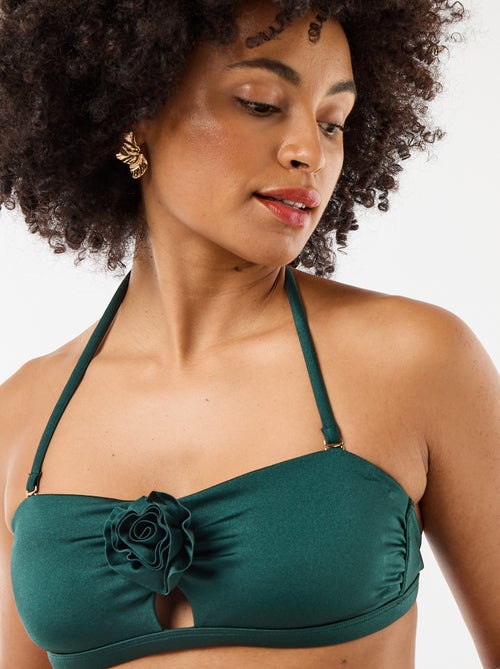 Bikinibandeau met reliëfbloem - Kiabi