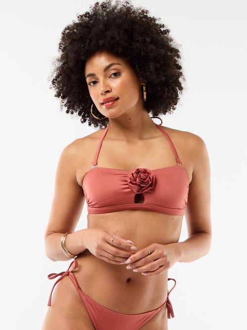 Bikinibandeau met reliëfbloem - Kiabi