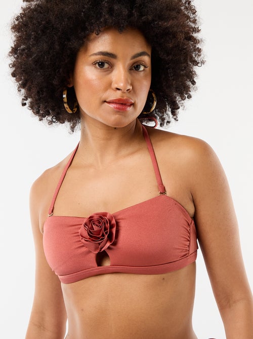 Bikinibandeau met reliëfbloem - Kiabi