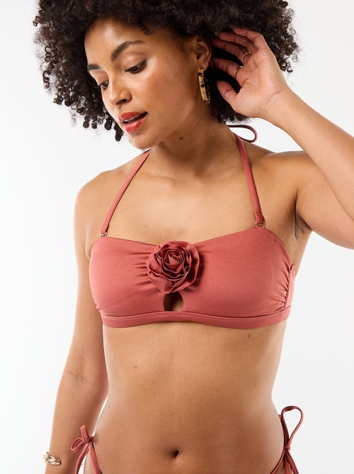 Bikinibandeau met reliëfbloem - Kiabi
