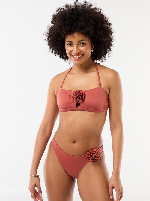 Bikinibroekje met bloem in reliëf - Kiabi