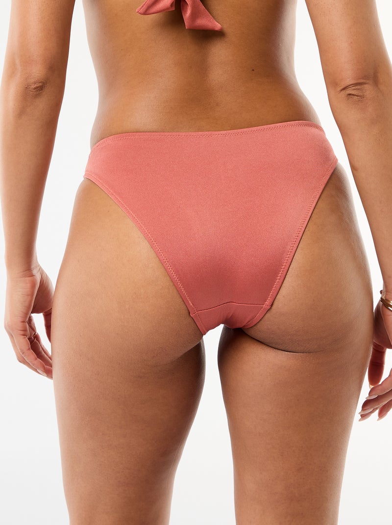 Bikinibroekje met bloem in reliëf Rood - Kiabi