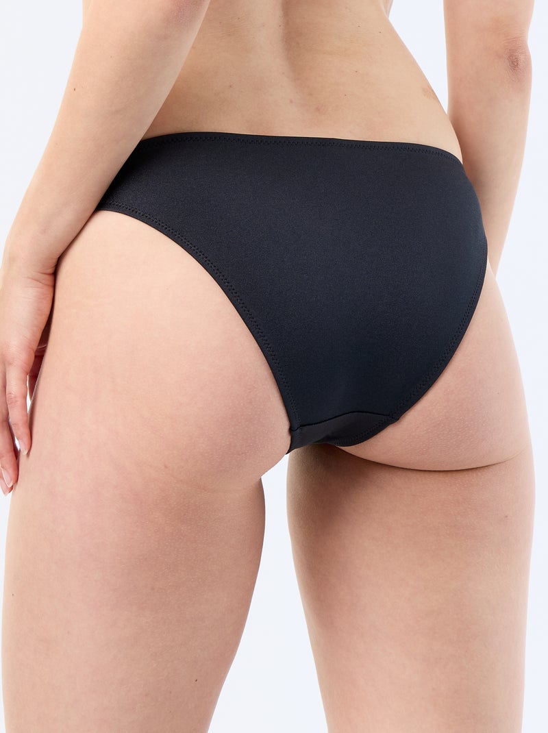 Bikinibroekje met bloem in reliëf Zwart - Kiabi