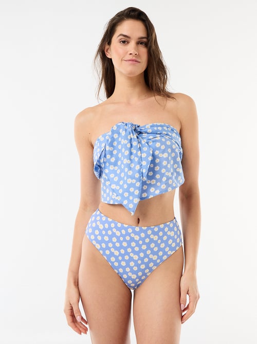 Bikinibroekje met bloemenprint en hoge taille - Kiabi