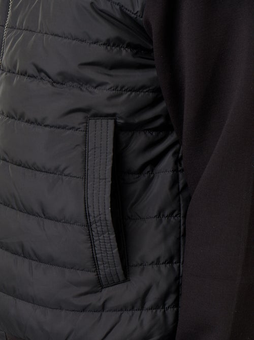 Bimateriaal jas met capuchon en rits - Kiabi Bimateriaal jas met capuchon en rits - Kiabi