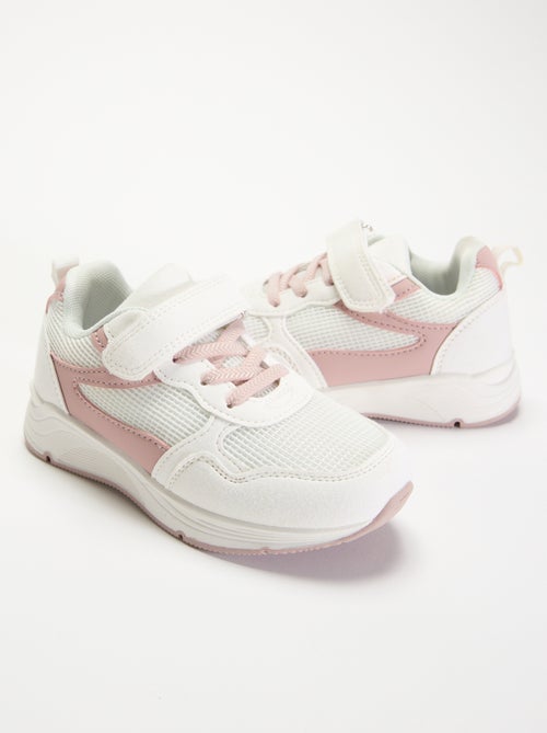 Bimateriaal sneakers met klittenbandsluiting - Kiabi