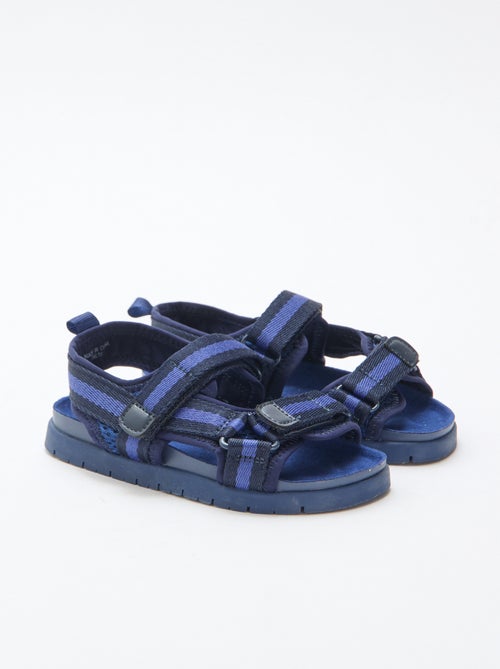 Blauwe sandalen met klittenband - Kiabi