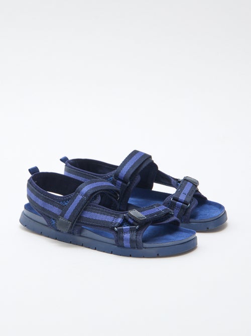 Blauwe sandalen met klittenband - Kiabi