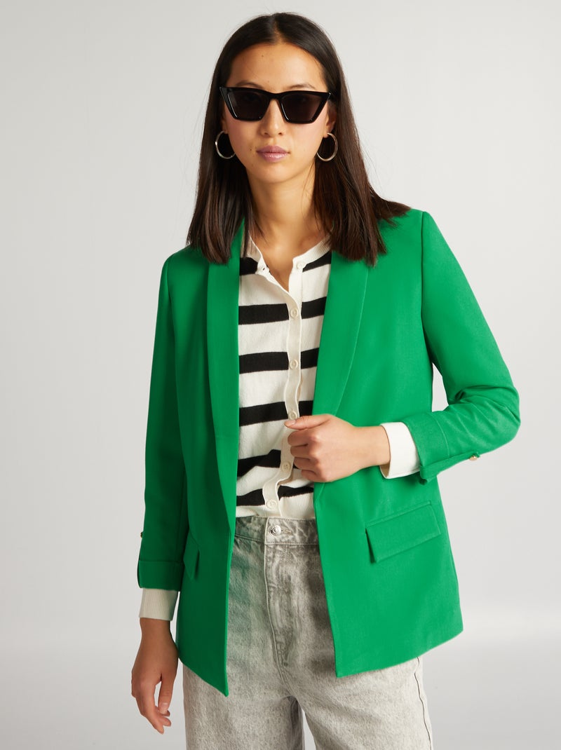 Blazer met 3/4-mouw groen - Kiabi
