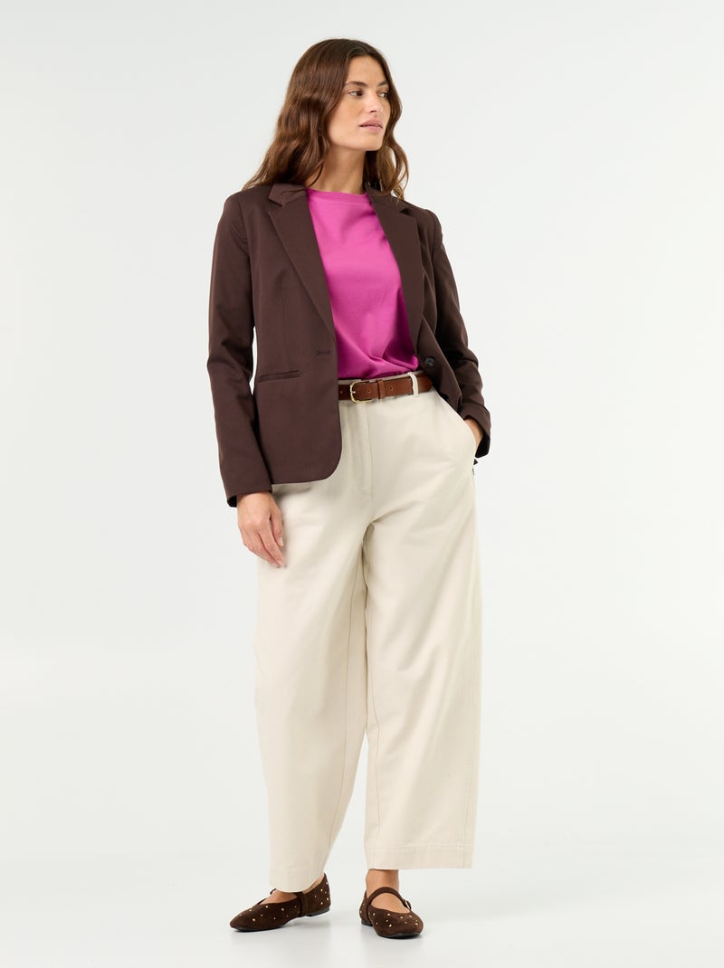 Blazer met lange mouw Bruin - Kiabi
