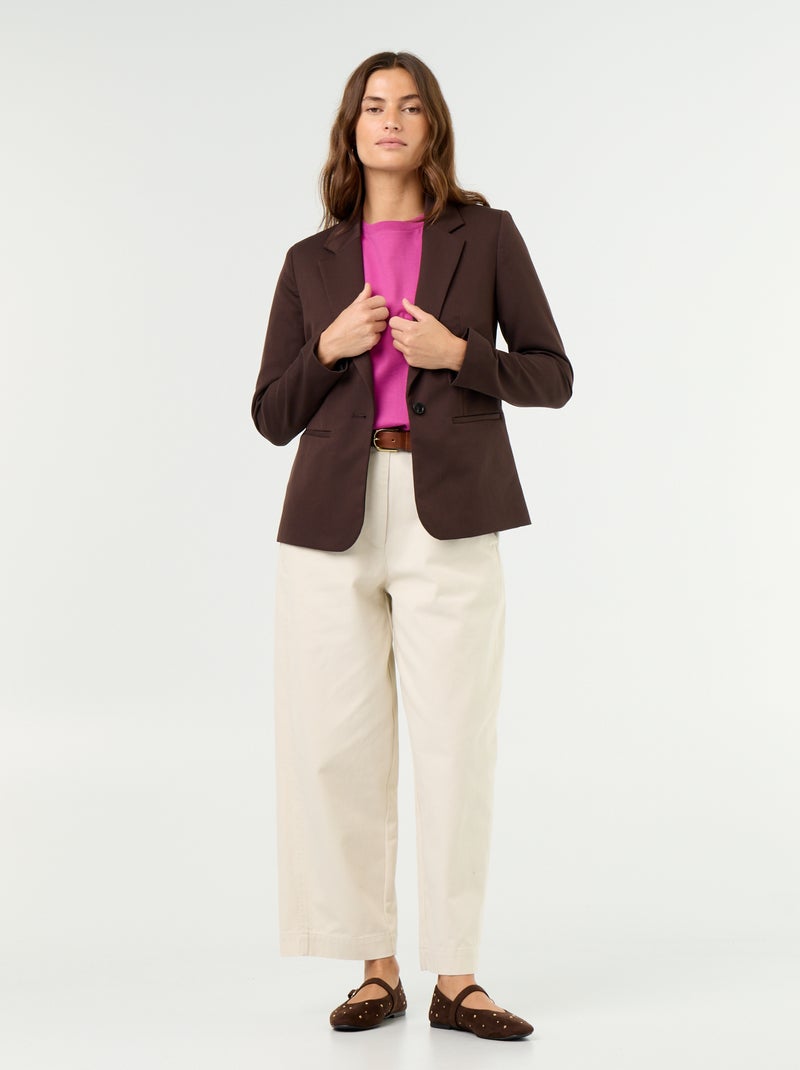 Blazer met lange mouw Bruin - Kiabi