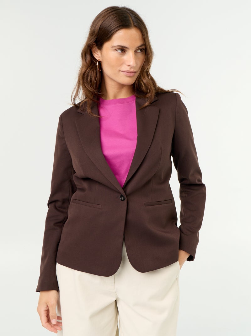 Blazer met lange mouw Bruin - Kiabi