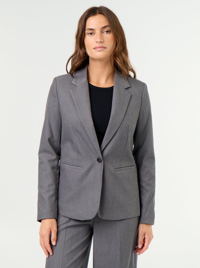 Blazer met lange mouw Grijs - Kiabi
