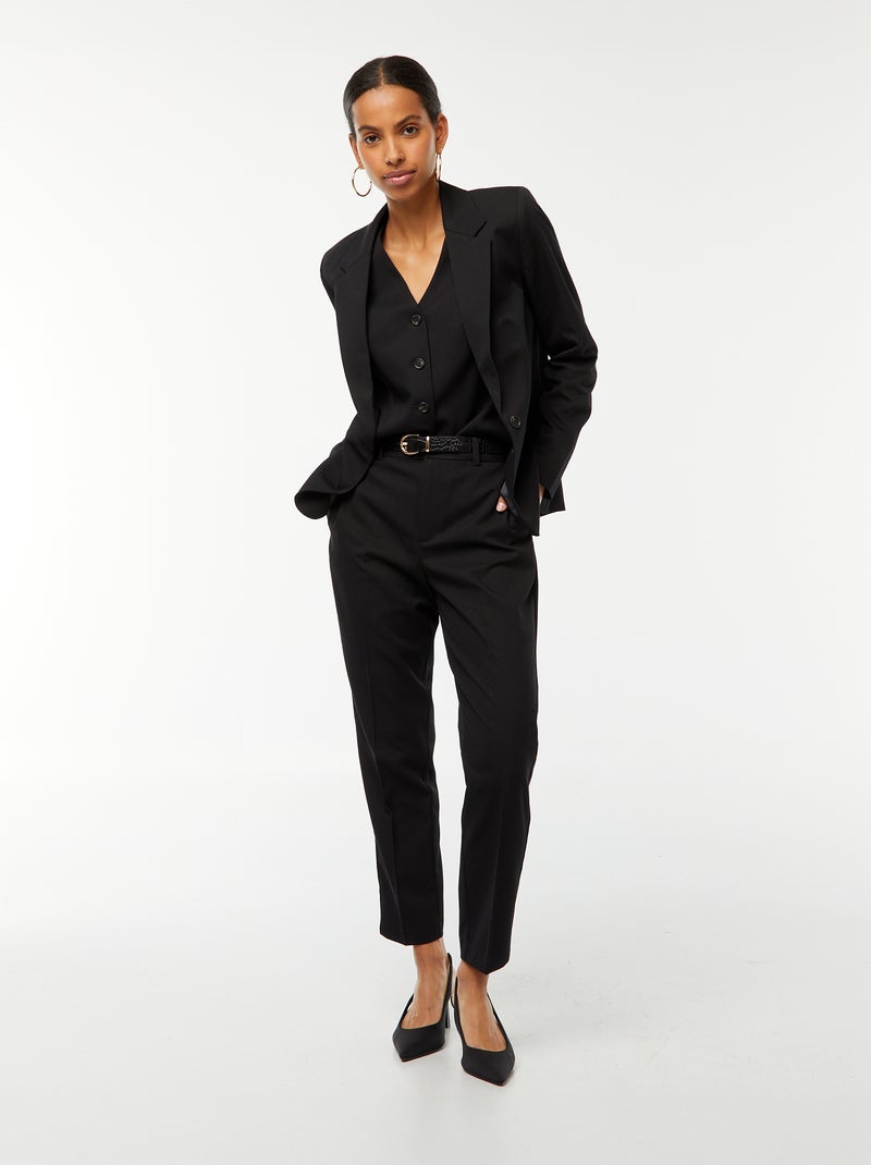 Blazer met lange mouw zwart - Kiabi