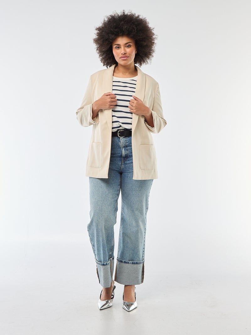 Blazer met lange mouwen Biege - Kiabi