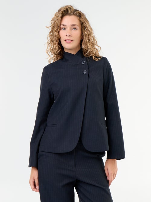 Blazer met opstaande kraag en overslageffect - Kiabi