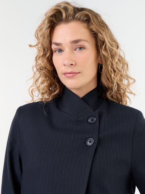 Blazer met opstaande kraag en overslageffect - Kiabi