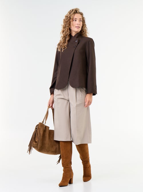 Blazer met opstaande kraag en overslageffect - Kiabi