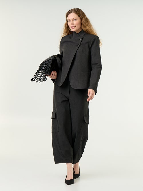 Blazer met opstaande kraag en overslageffect - Kiabi
