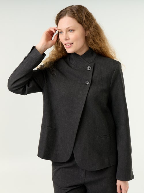 Blazer met opstaande kraag en overslageffect - Kiabi