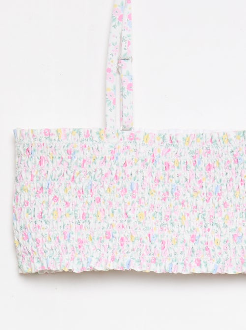 Bloemen badpak met smockwerk - 2-delig - Kiabi