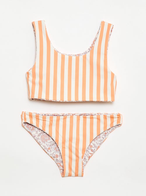 Bloemen badpak omkeerbaar - 2-delig - Kiabi