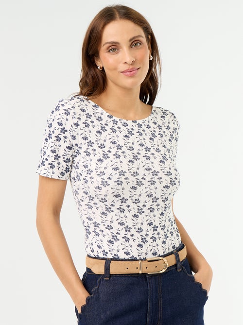 Bloemenbody met open rug - Kiabi