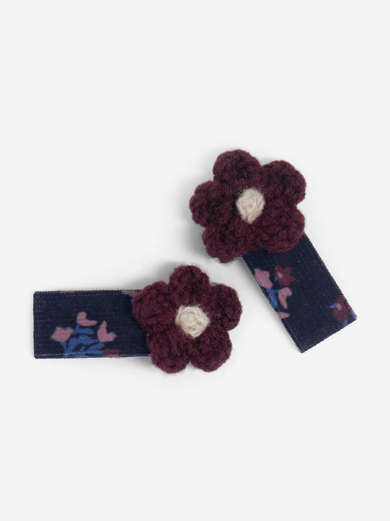 Bloemvormige krokodillenhaarklemmen Blauw - Kiabi