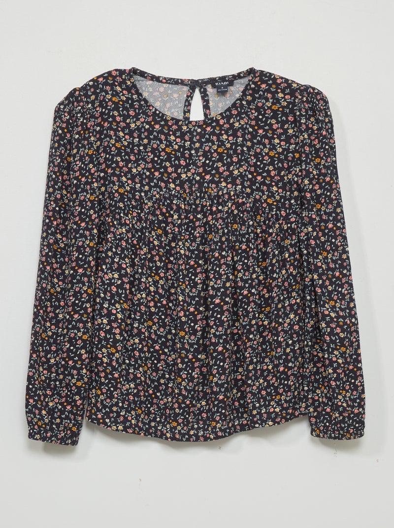 Bloesje met bloemenprint BLAUW - Kiabi