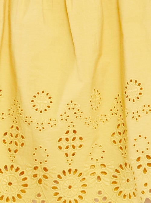 Bloesje met smokwerk en broderie anglaise - Kiabi