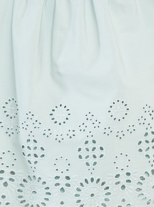 Bloesje met smokwerk en broderie anglaise - Kiabi